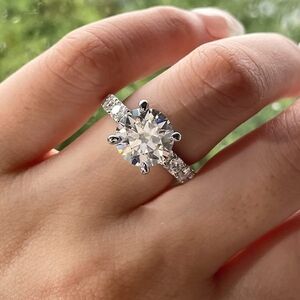 CERTIFIED 14k White Gold 4.30cttw Diamond Ring Engagement Moissanite 925 Wedding